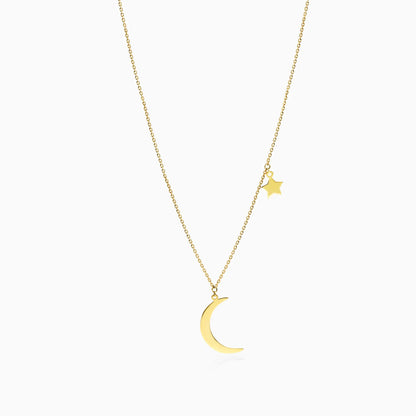 Corrente de Ouro Feminina 18k C/ Pingente Lua e Estrela