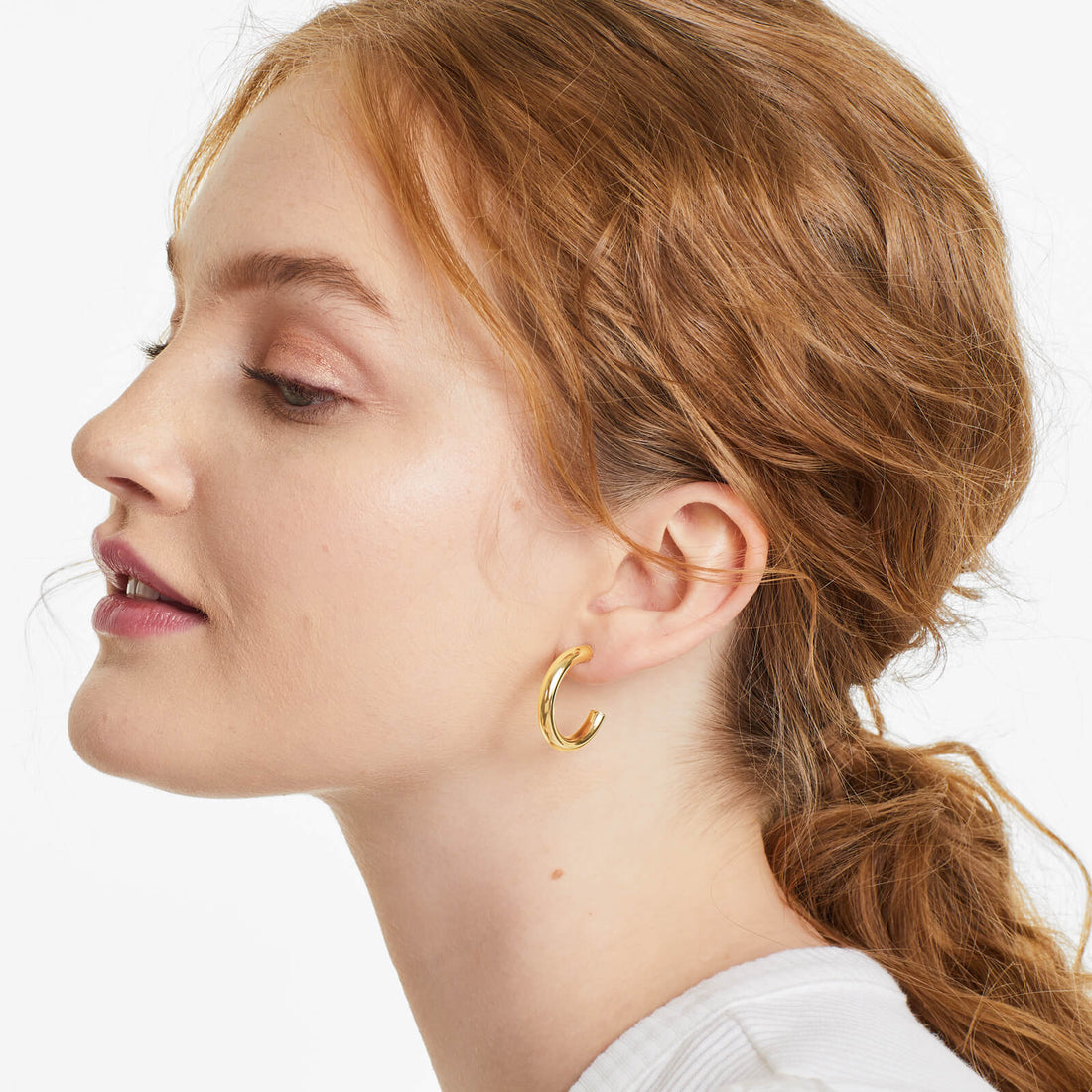 Brinco de Ouro 18k Feminino De Argola Aberta