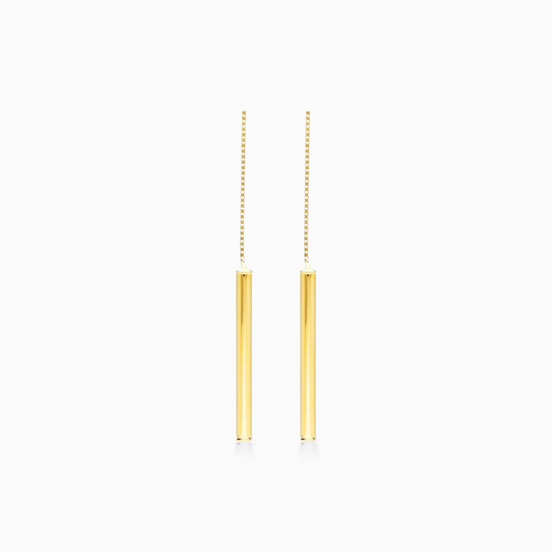 Brinco de Rosca em Barra de Ouro 18k Feminino Luxo
