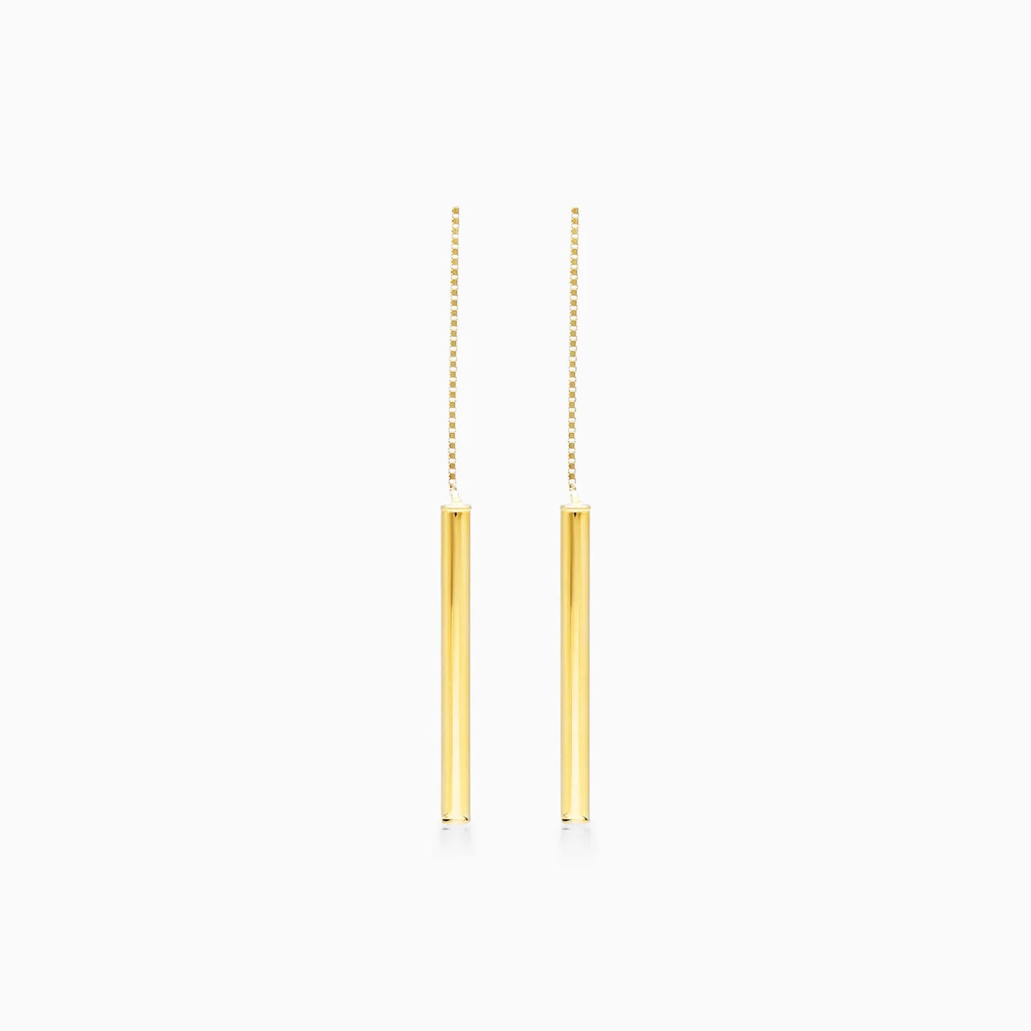 Brinco de Rosca em Barra de Ouro 18k Feminino Luxo