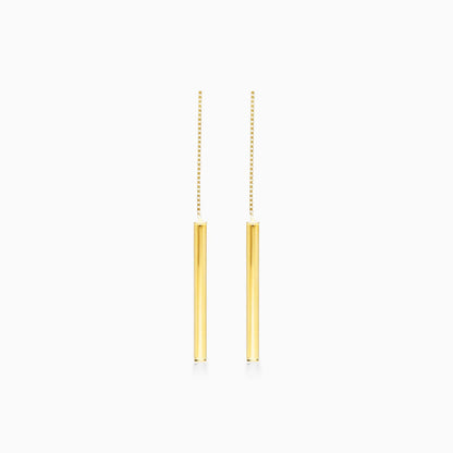 Brinco de Rosca em Barra de Ouro 18k Feminino Luxo