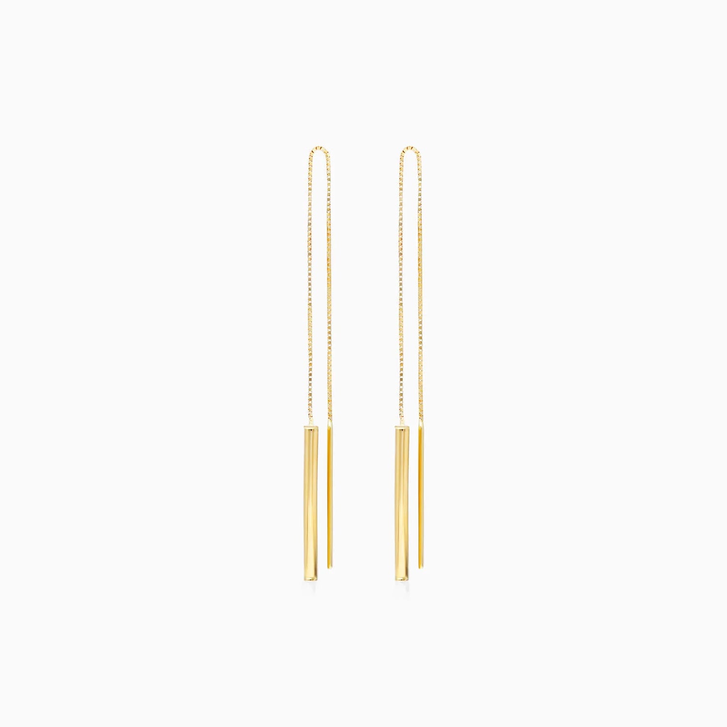 Brinco de Rosca em Barra de Ouro 18k Feminino Luxo