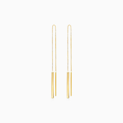 Brinco de Rosca em Barra de Ouro 18k Feminino Luxo