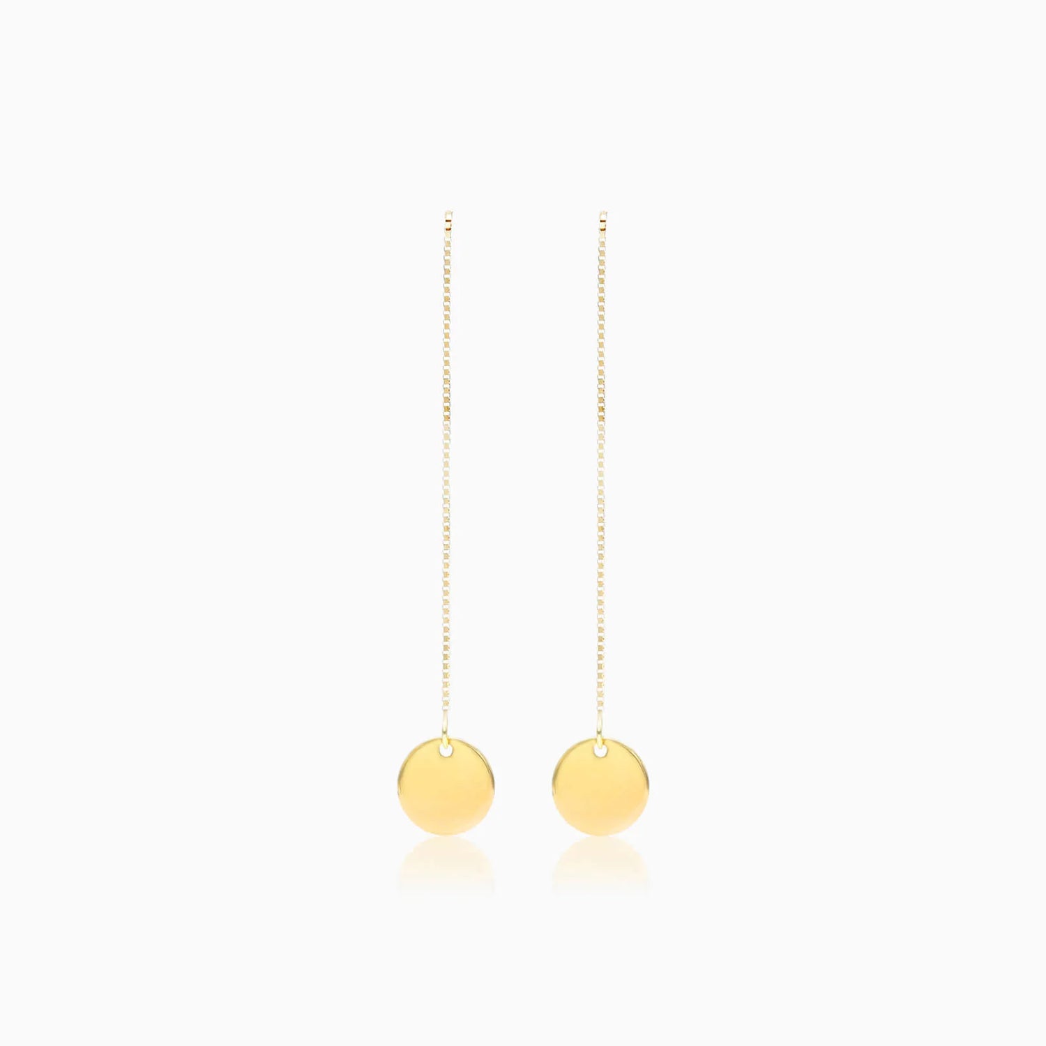 Brinco de Rosca em Disco de Ouro 18k Feminino Luxo