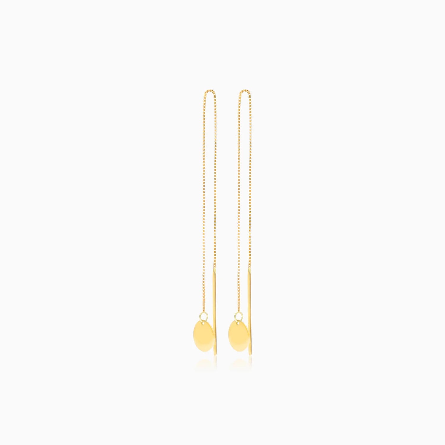 Brinco de Rosca em Disco de Ouro 18k Feminino Luxo