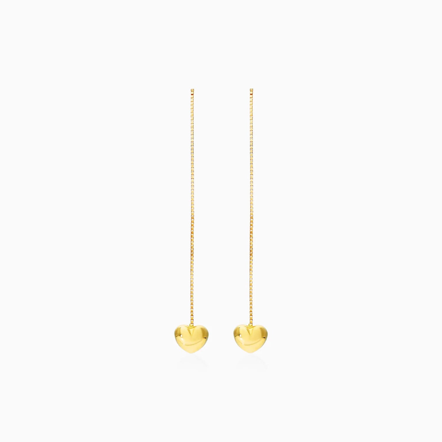 Brinco de Rosca Com Coraçao de Ouro 18k Feminino Luxo