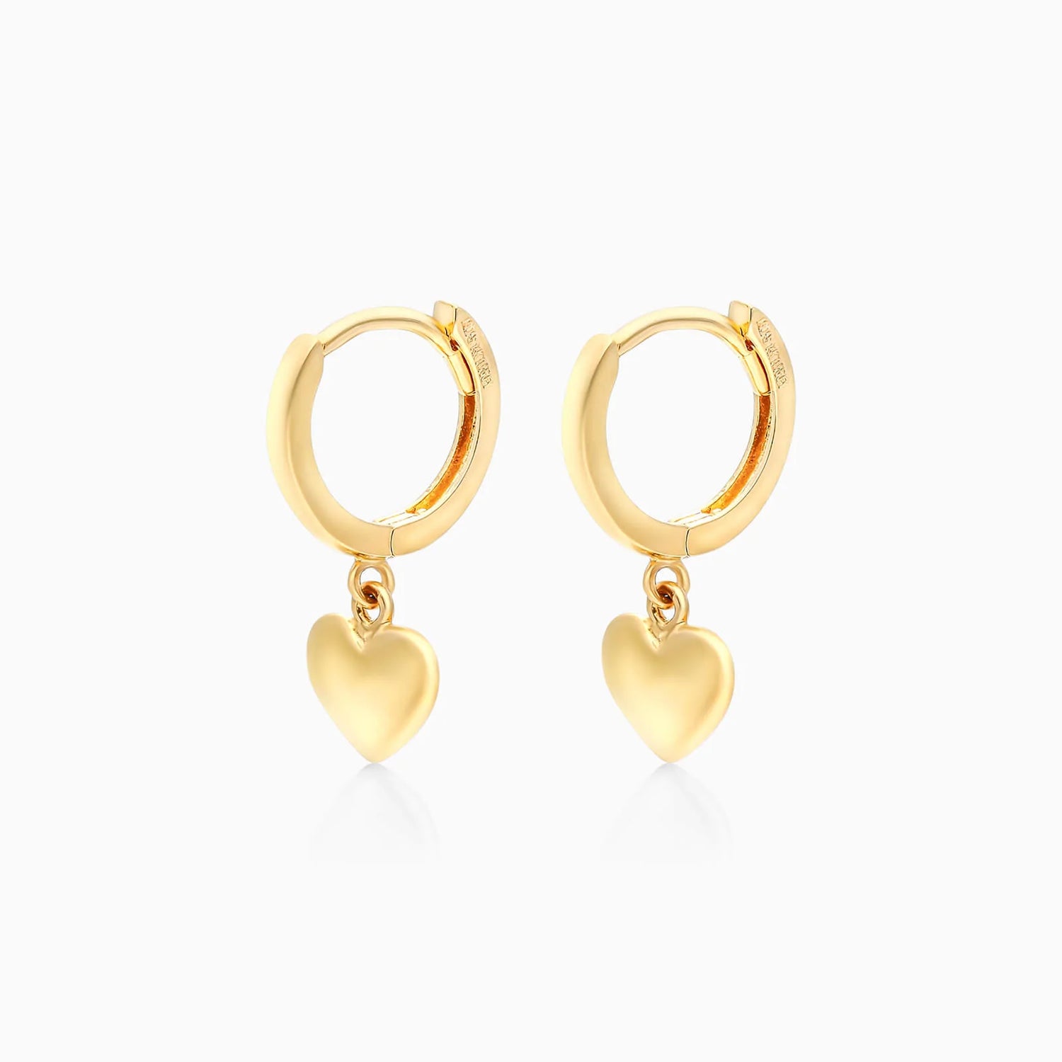 Brinco de Argola Com Coração de Ouro 18k Feminino Luxo
