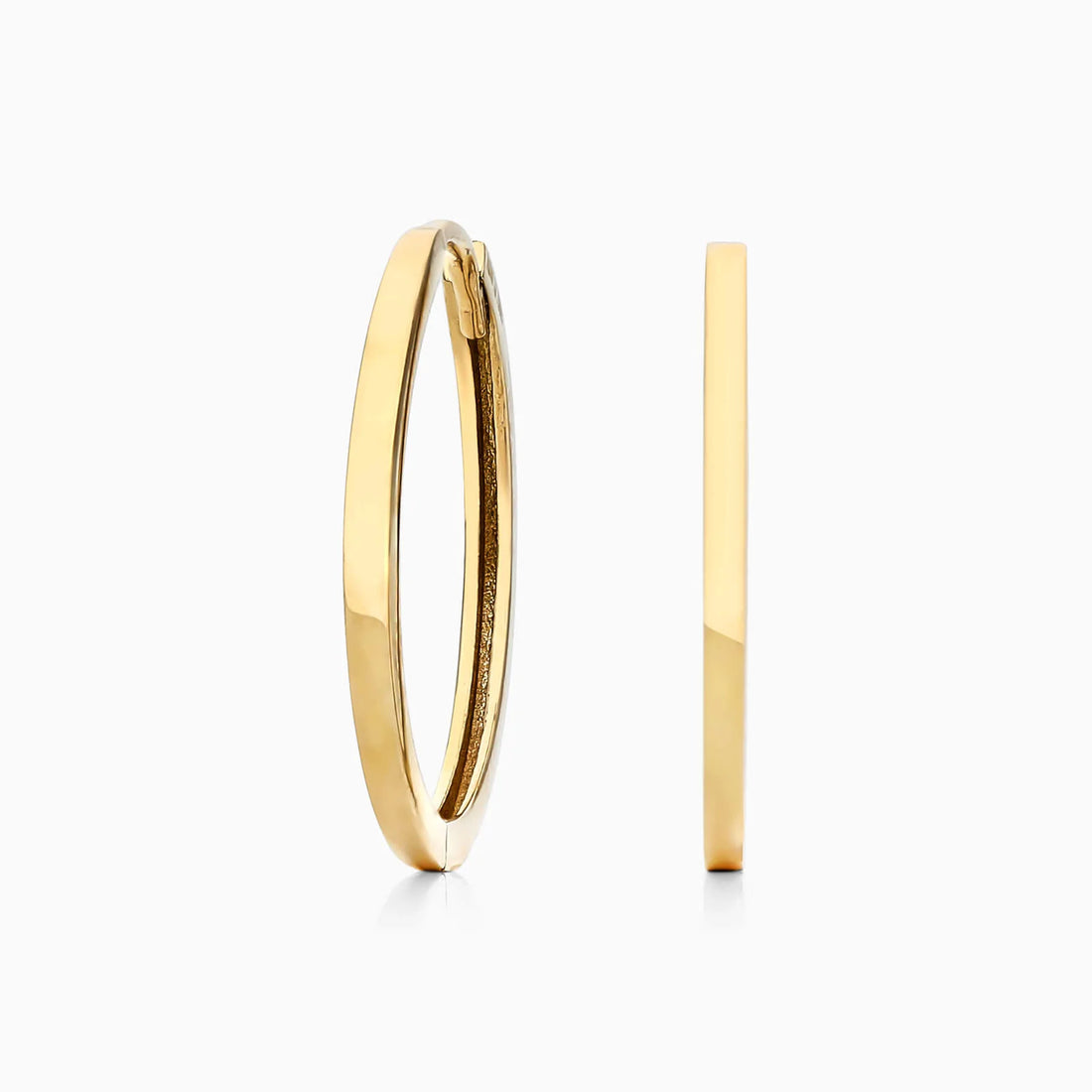 Brinco de Argola em Ouro 18k Circle Feminino Luxo