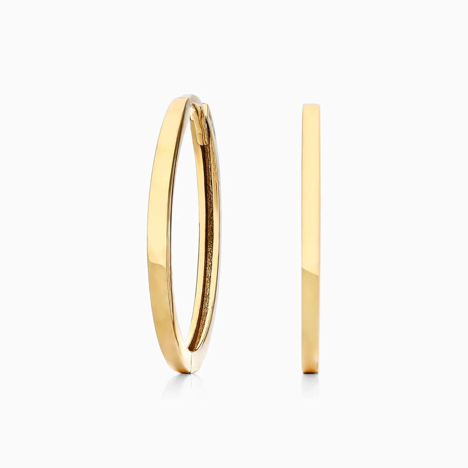 Brinco de Argola em Ouro 18k Circle Feminino Luxo
