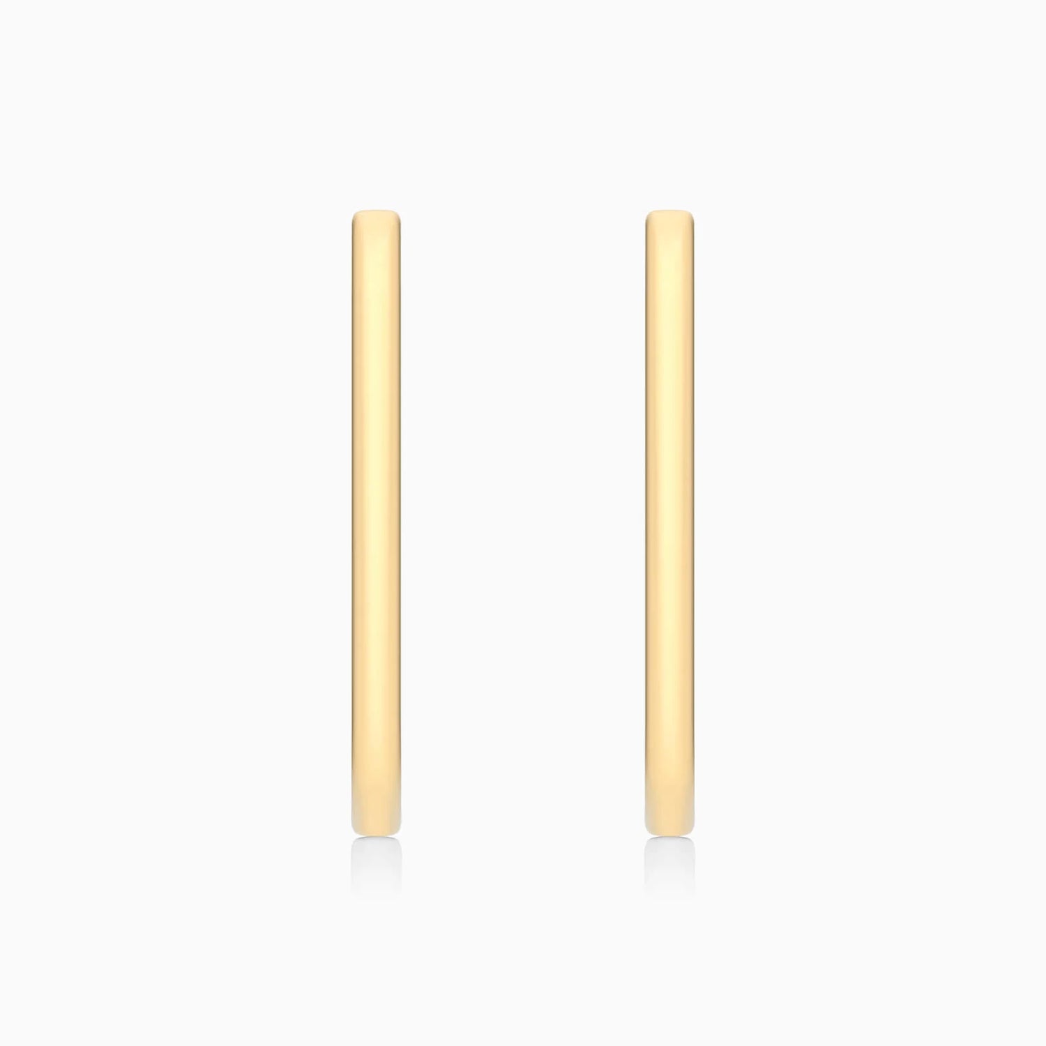 Brincos de Barra Curva em Ouro 18k Feminino Luxo