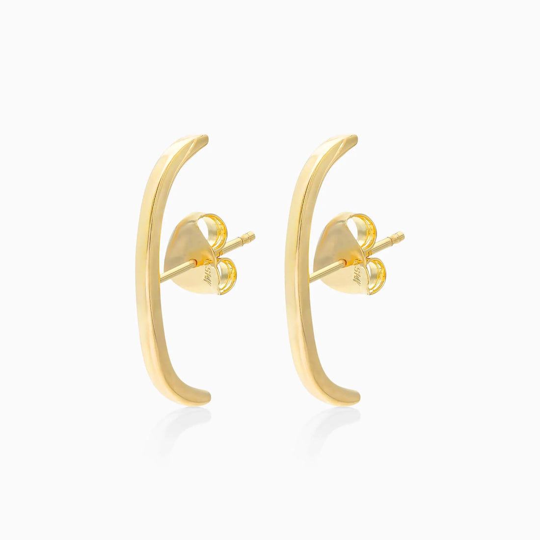 Brincos de Barra Curva em Ouro 18k Feminino Luxo