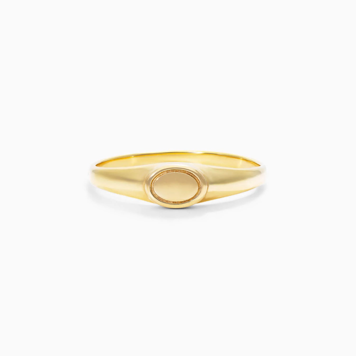 Anel Sinete De Ouro 18k Amarelo De Luxo Oval