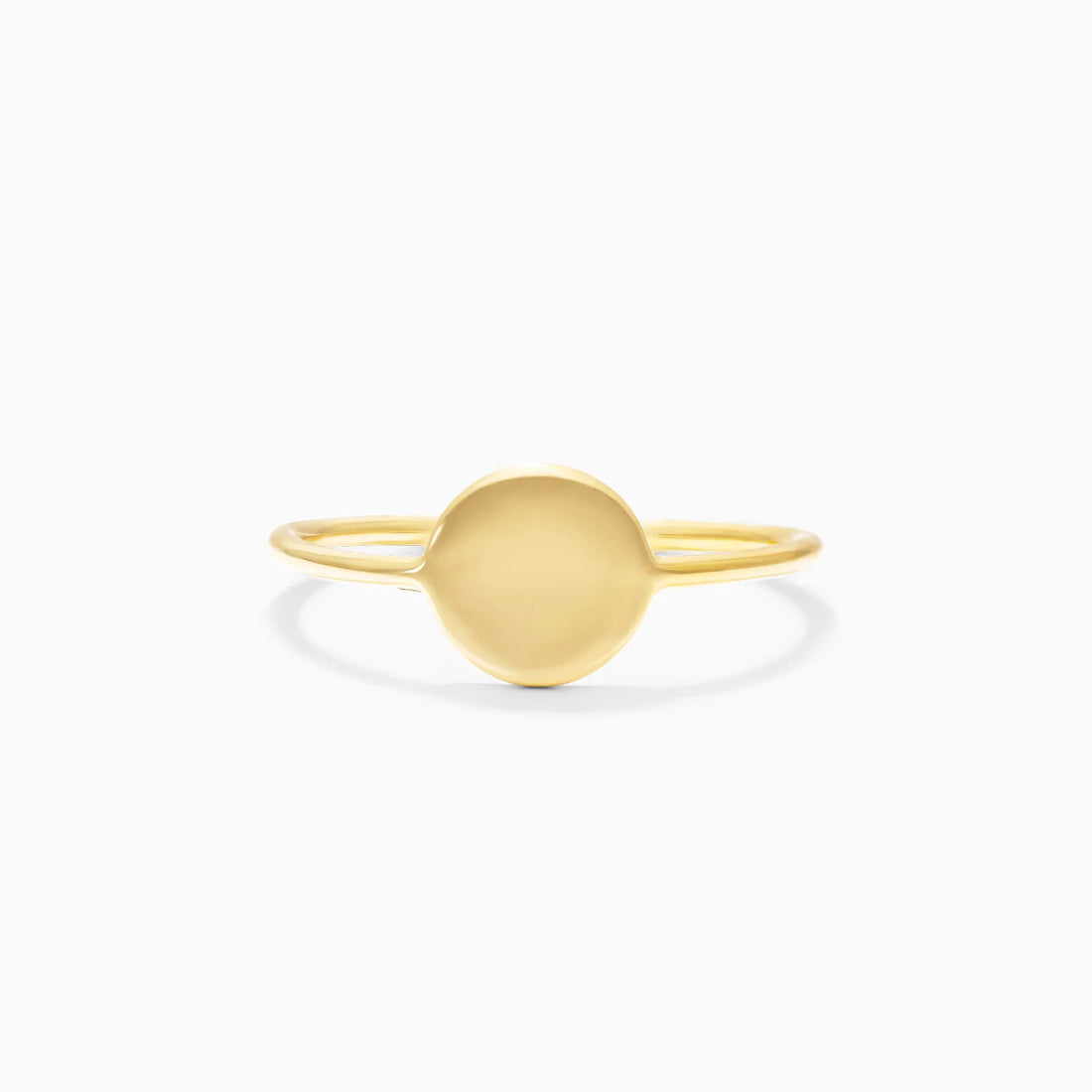 Anel De Ouro 18k c/ Fio de Disco Delicado Luxo