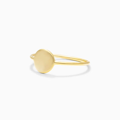 Anel De Ouro 18k c/ Fio de Disco Delicado Luxo