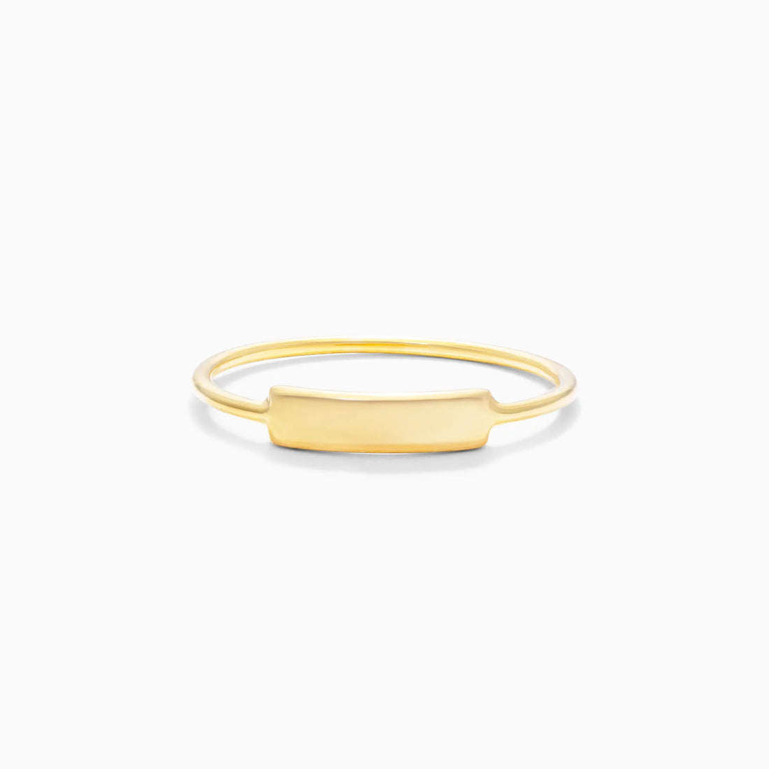 Anel De Ouro 18k C/ Barra Delicado Luxo
