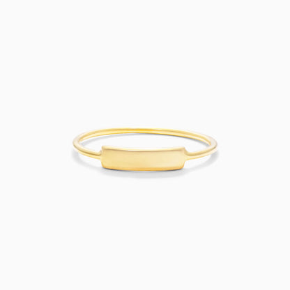 Anel De Ouro 18k C/ Barra Delicado Luxo