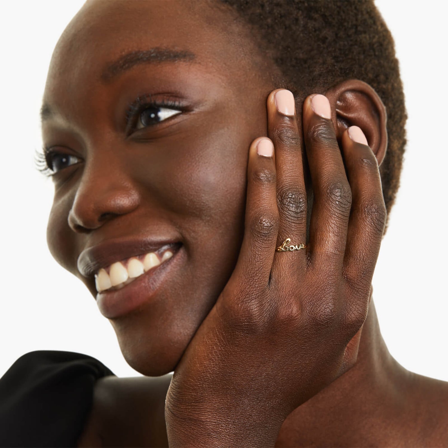 Anel De Ouro 18k Luxo Delicado LOVE