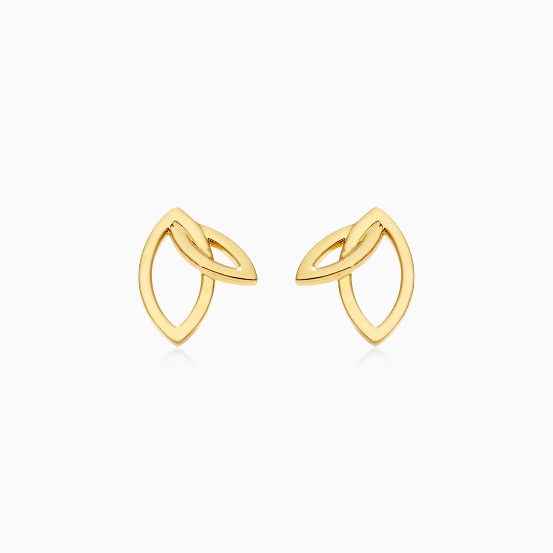 Brinco Folhas Dupla de Ouro 18k de Luxo