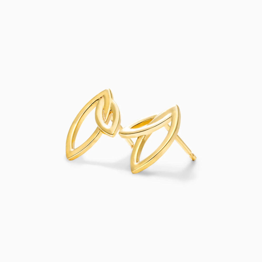 Brinco Folhas Dupla de Ouro 18k de Luxo