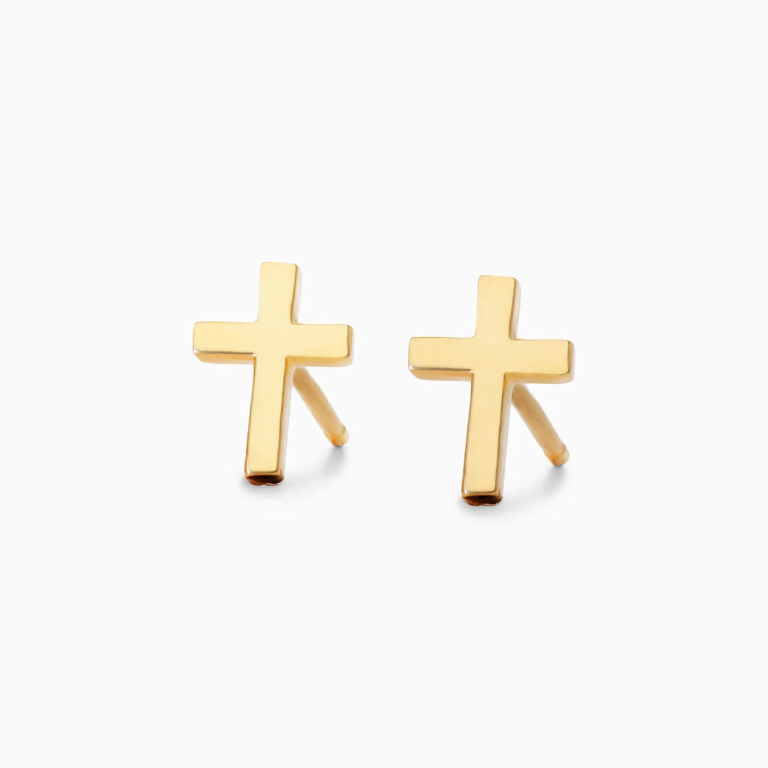 Brinco Pequeno Cruz de Ouro 18k Delicado