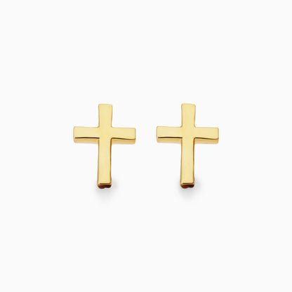 Brinco Pequeno Cruz de Ouro 18k Delicado