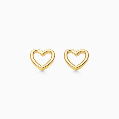 Brinco Coraçao de Ouro 18k Aberto Delicado
