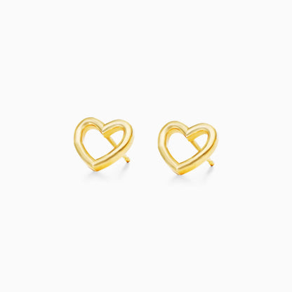 Brinco Coraçao de Ouro 18k Aberto Delicado