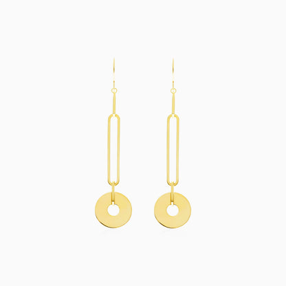 Brinco de Ouro 18k Clipes e Disco Luxo Feminino