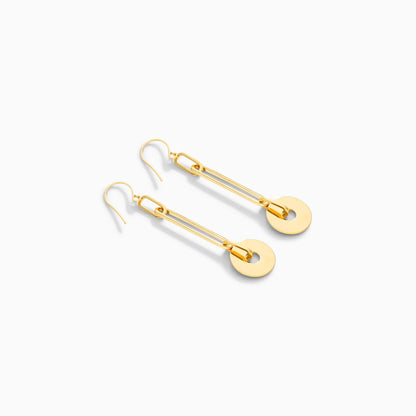 Brinco de Ouro 18k Clipes e Disco Luxo Feminino