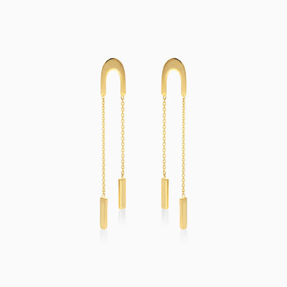 Brinco em Ouro 18k Luxo Feminino Equilibrio Pendurado