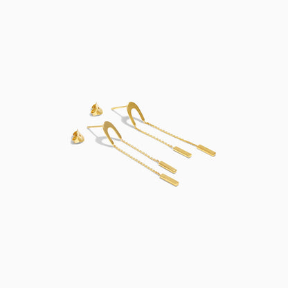 Brinco em Ouro 18k Luxo Feminino Equilibrio Pendurado