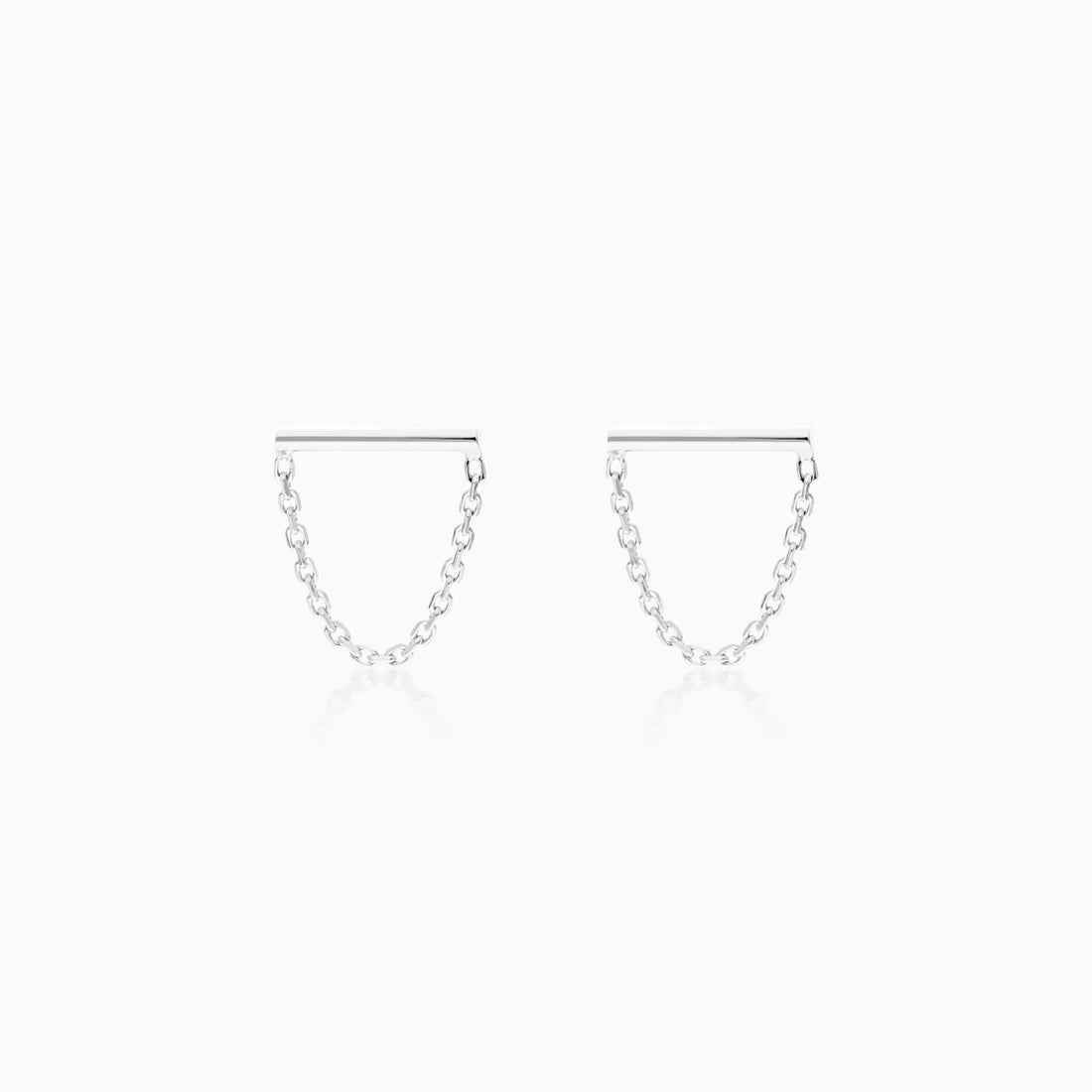 Brinco Barra Feminino em Ouro Branco 18k de Luxo