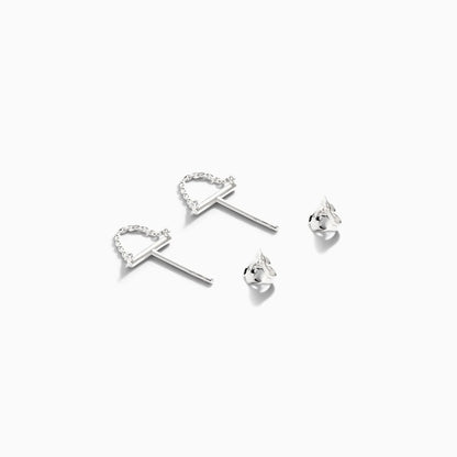 Brinco Barra Feminino em Ouro Branco 18k de Luxo