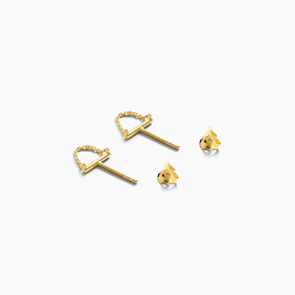 Brinco Barra Feminino em Ouro Amarelo 18k de Luxo