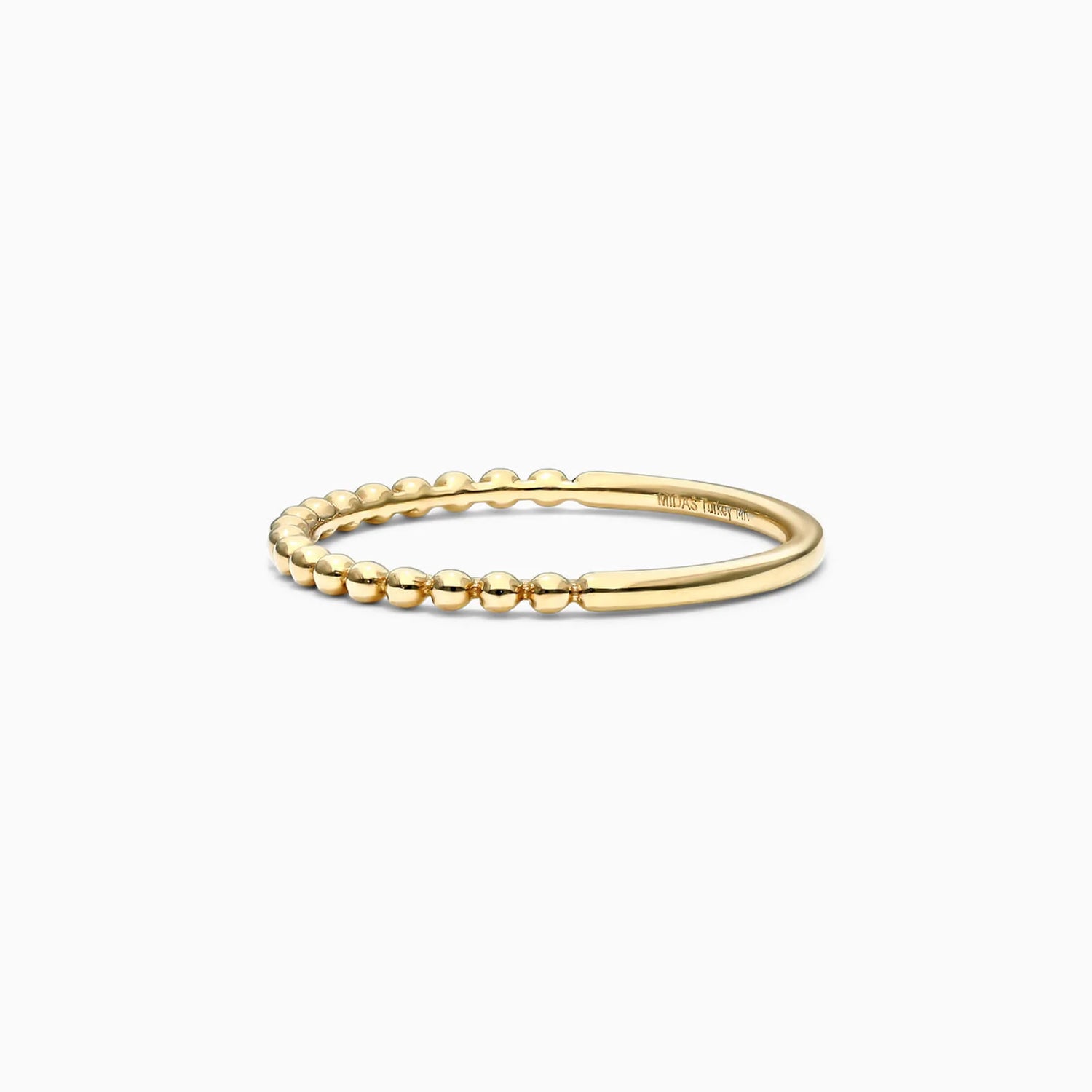 Anel de Ouro 18k C/ Fileira de Contas