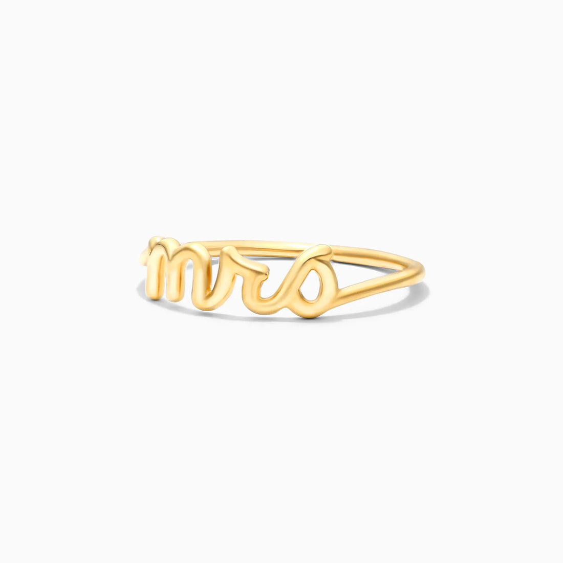 Anel De Ouro 18k de Letras &quot;Mrs&quot; Delicado