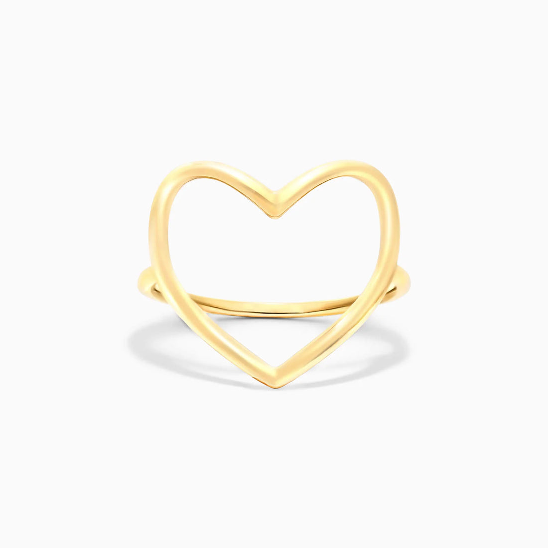 Anel De Ouro 18k Fio De Coraçao Aberto Delicado