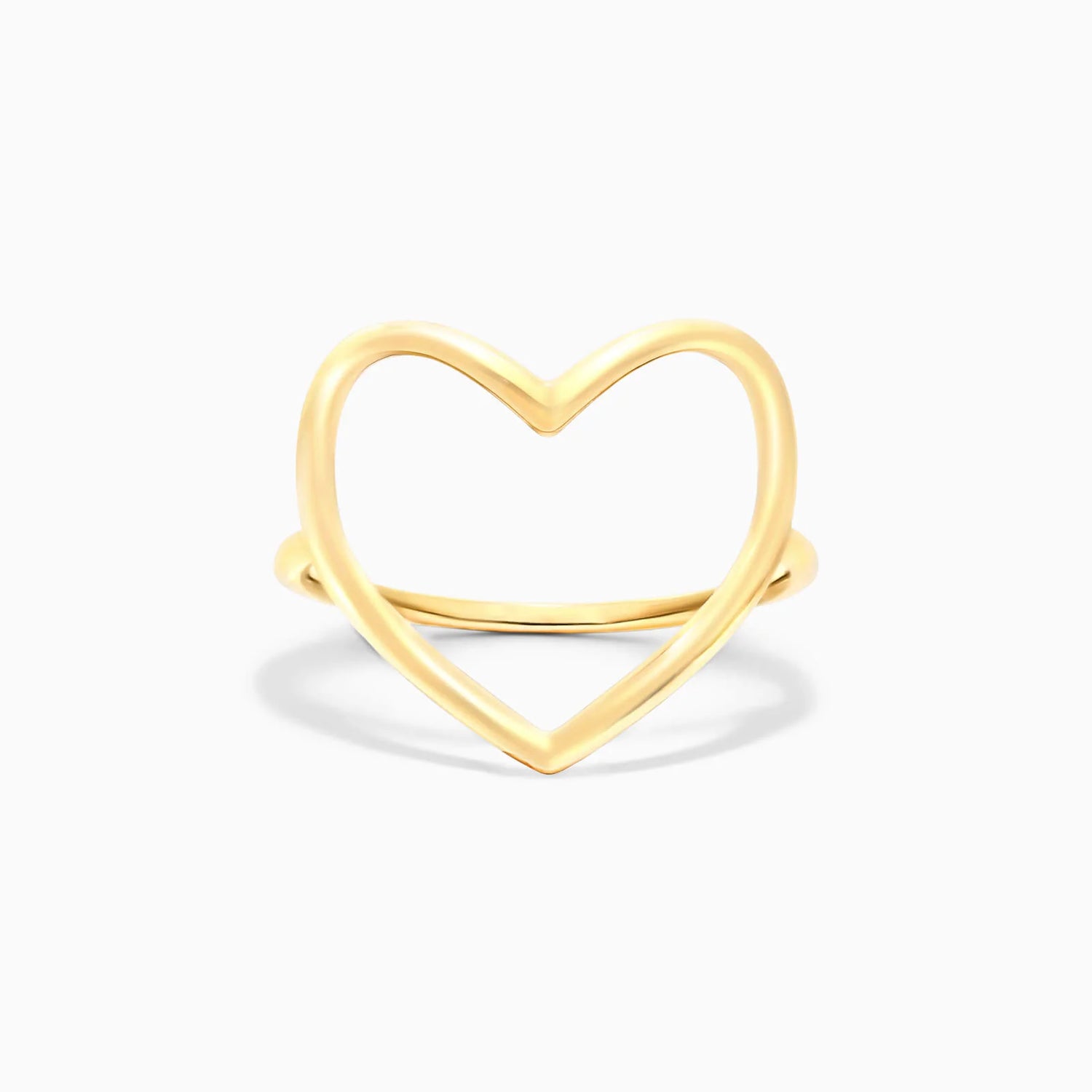 Anel De Ouro 18k Fio De Coraçao Aberto Delicado