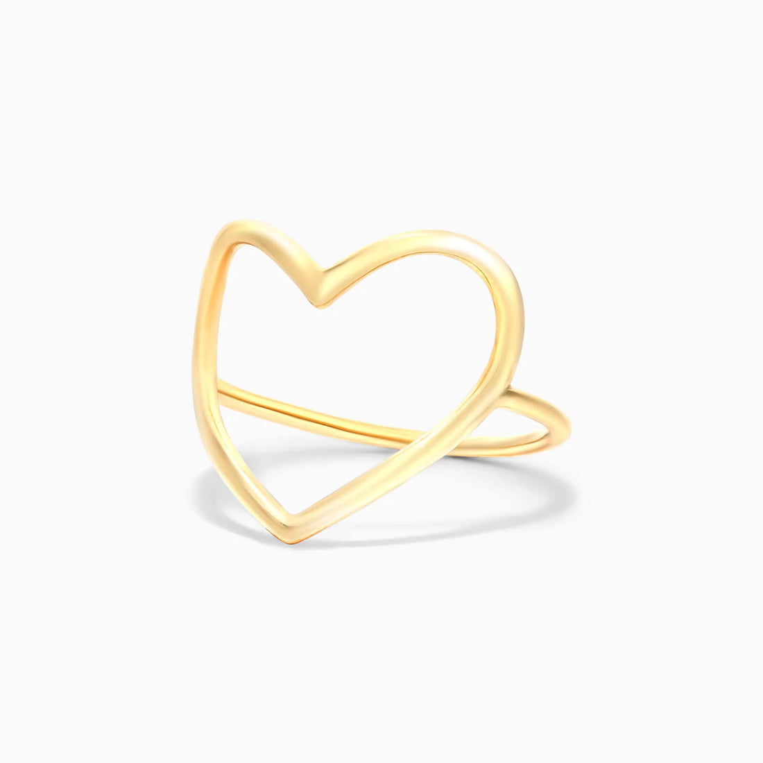 Anel De Ouro 18k Fio De Coraçao Aberto Delicado
