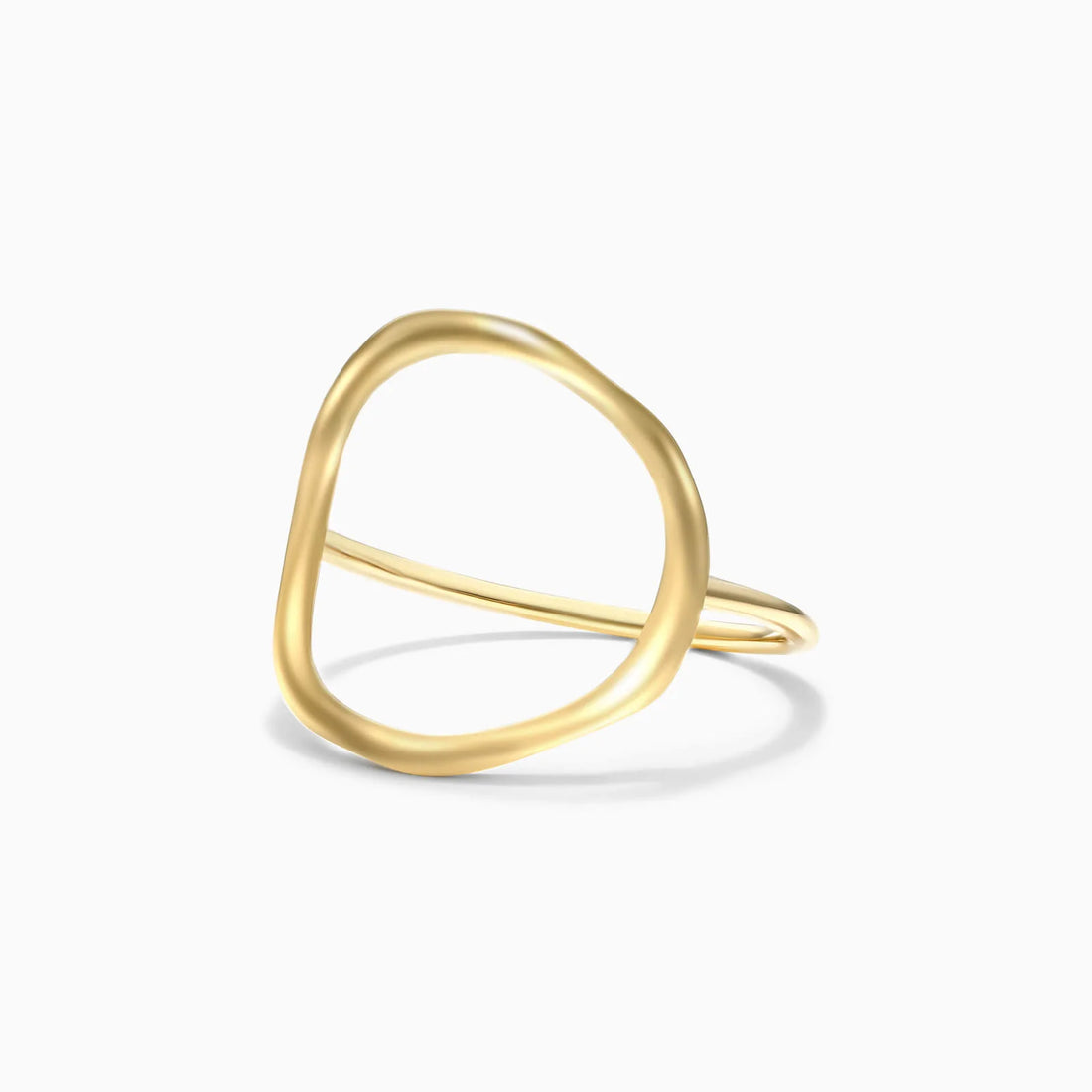 Anel De Ouro 18k Fio De Circulo Aberto Delicado