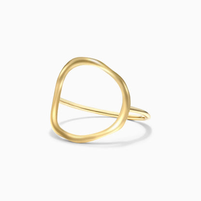 Anel De Ouro 18k Fio De Circulo Aberto Delicado