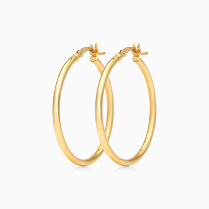 Brinco De Ouro 18k Argola De Luxo Padrao 3cm