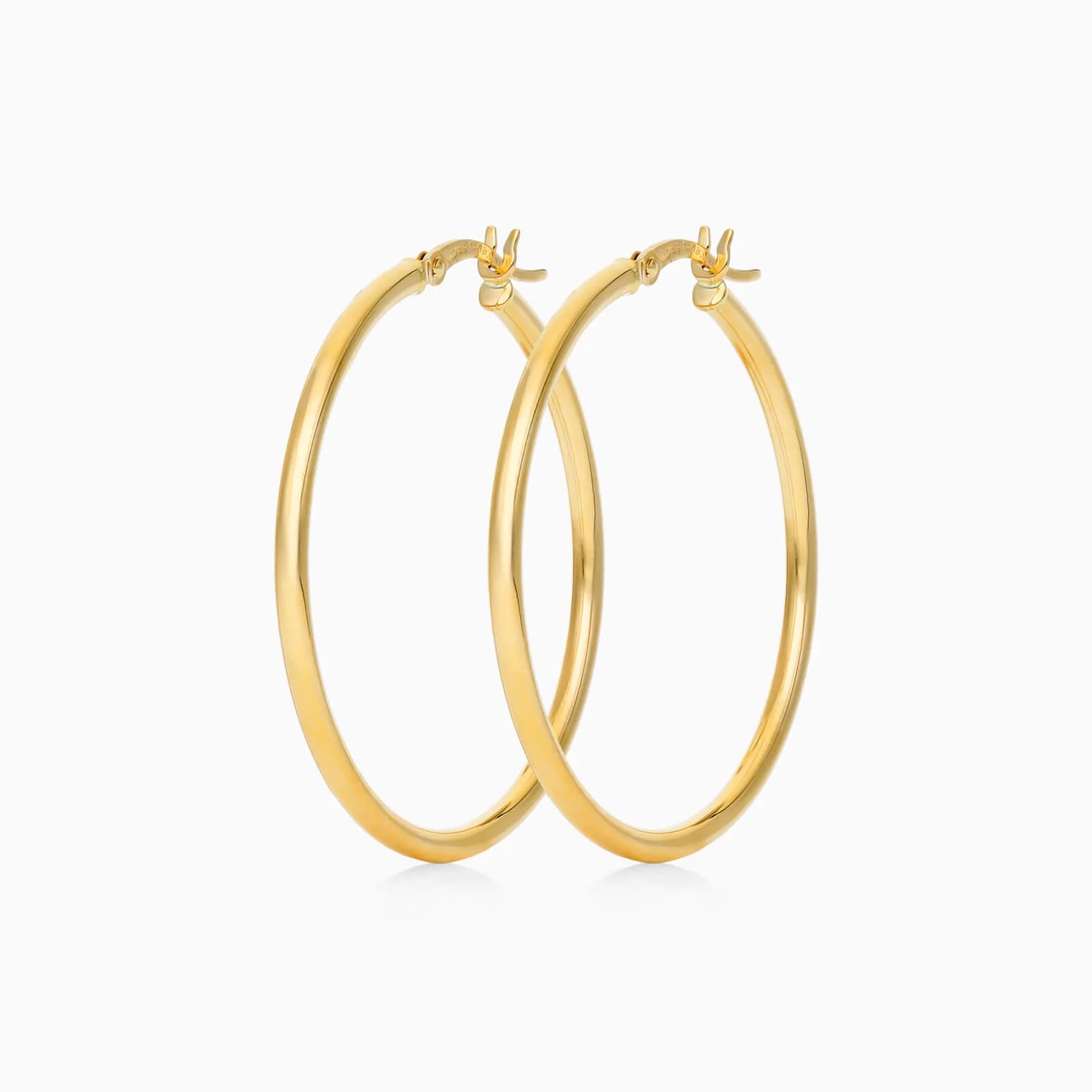 Brinco De Ouro 18k Argola De Luxo Padrao 3,5cm