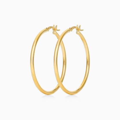 Brinco De Ouro 18k Argola De Luxo Padrao 3,5cm