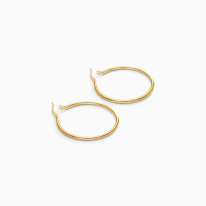 Brinco De Ouro 18k Argola De Luxo Padrao 3,5cm
