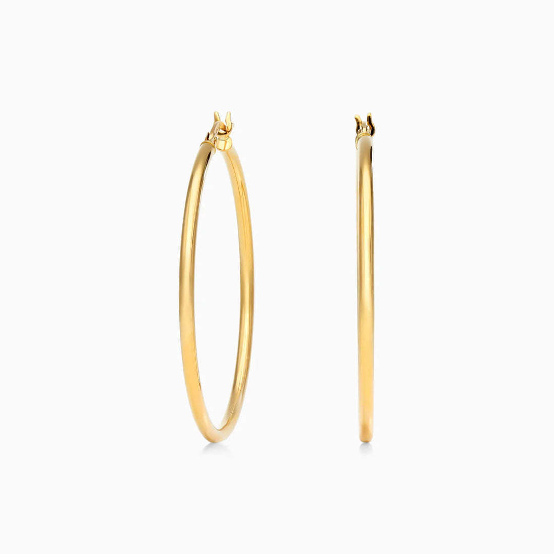 Brinco De Ouro 18k Argola De Luxo Padrao 4cm