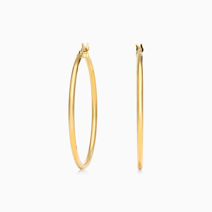 Brinco De Ouro 18k Argola De Luxo Padrao 4cm