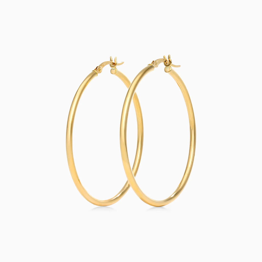 Brinco De Ouro 18k Argola De Luxo Padrao 4cm
