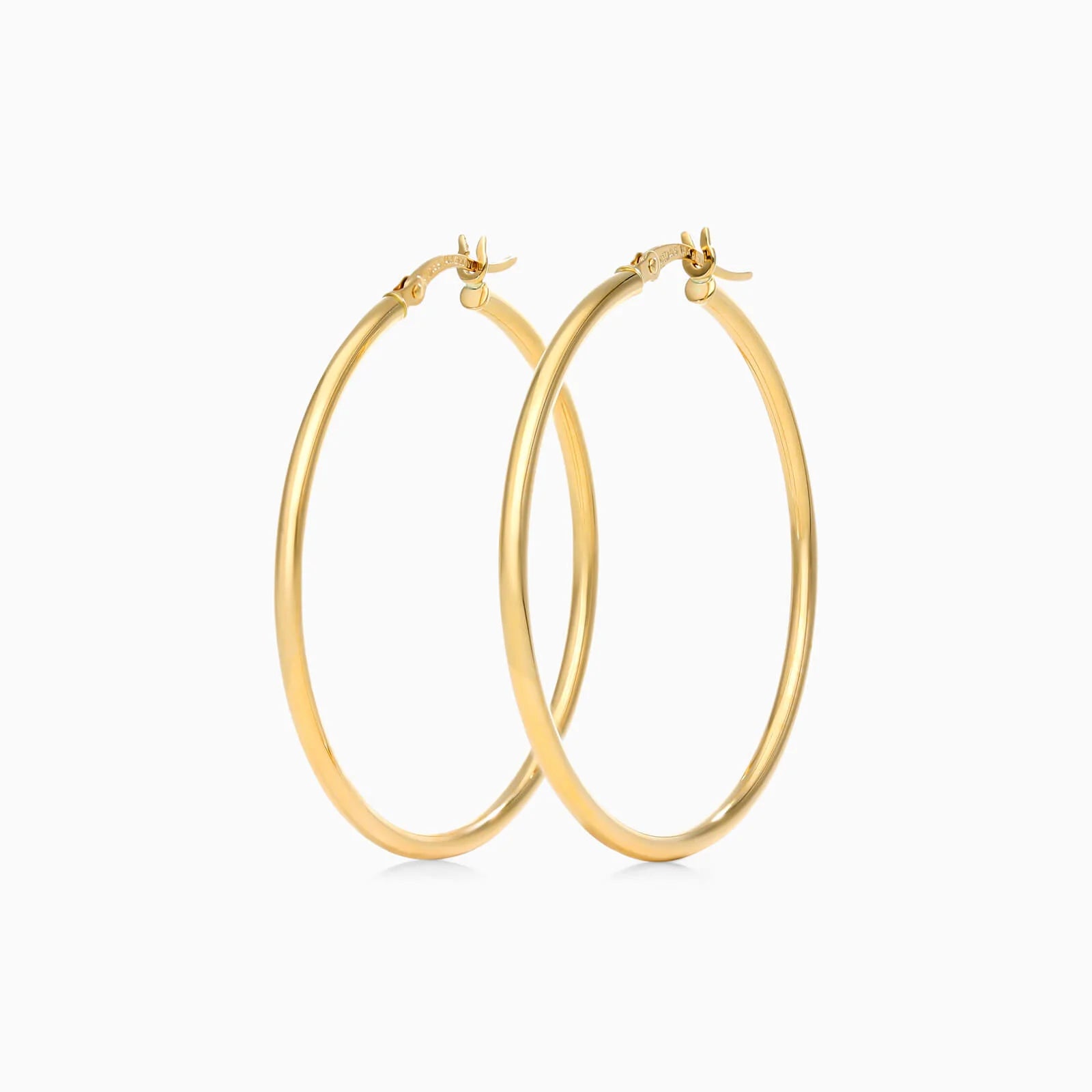 Brinco De Ouro 18k Argola De Luxo Padrao 4cm