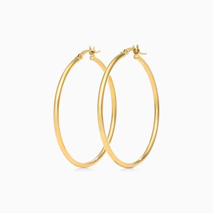 Brinco De Ouro 18k Argola De Luxo Padrao 4cm